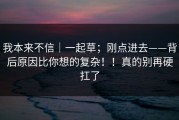 我本来不信｜一起草；刚点进去——背后原因比你想的复杂！！真的别再硬扛了